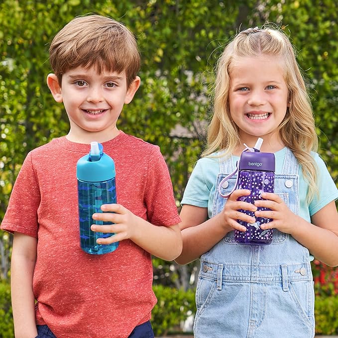 Bentgo Kids Water Bottle - Leak-Proof, Durable Tritan™, BPA-Free 15 oz. Cup for Kids/Toddlers Ages 3+ - Flip-Up Straw & Dishwasher Safe for School, Sports, Daycare & Camp (Unicorn)