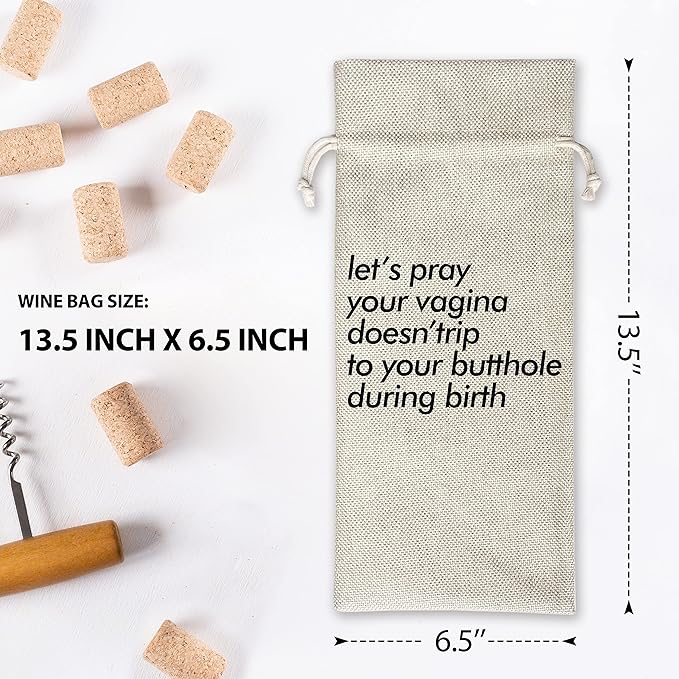 Pregnancy Announcement Wine Gift Bags - New Mom Gift Wine Bags - Cover Bag For Having New Baby - Grandparents - New Parents - Baby shower Party Supplies Favors - Mother's Day Gift - Burlap - HiMo214