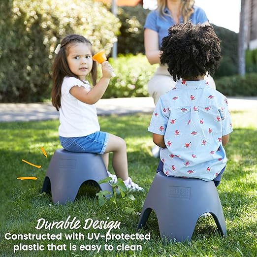 ECR4Kids Ayana Stool Set, Flexible Seating, Dark Grey, 4-Pack