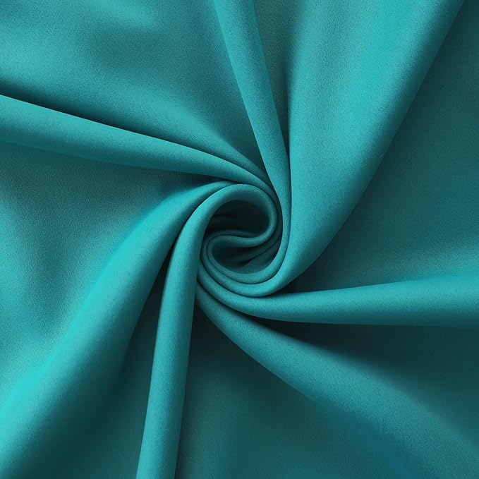 Mrs.Naturall 96 Inch Long Teal Blackout Curtains 2 Panel Set,Grommet Floor Length Room Darkening Curtains for Living Room
