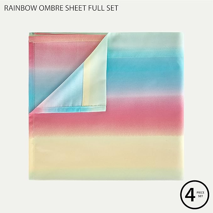 Heritage Kids Rainbow Ombre Full 4-Piece Sheet Set