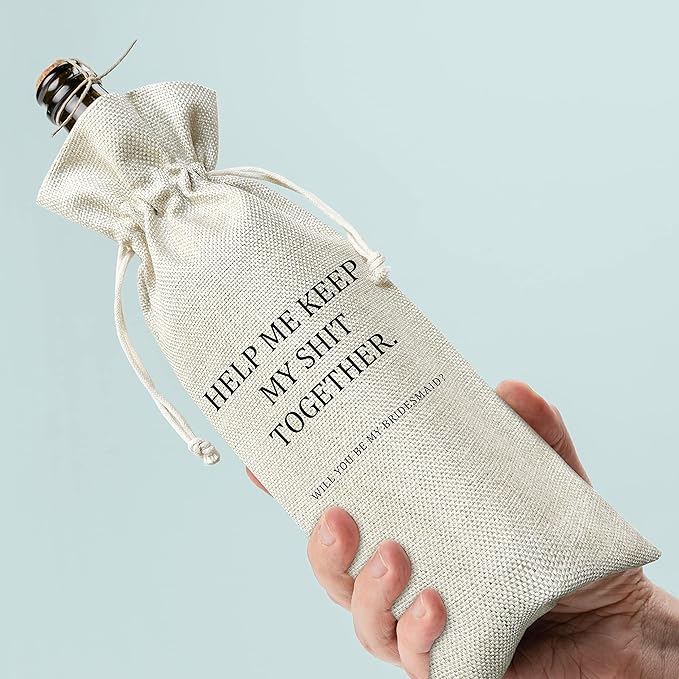 Wedding Gifts Wine Bag (1pc) - Pairs well with getting married, Engagement Gift for Couples, Gift for her, Engagement Wine Bag - Mr and Mrs Wedding Gift - Bride and Groom - Bridesmaid Gift- HiMo231