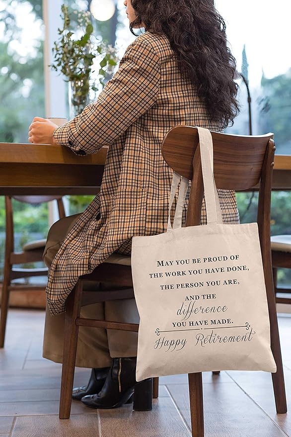 Happy Retirement Gift,Retirement Appreciation Gift for Women Friend Wife Mom Grandma Coworker Boss Nurse Teacher Retirees Colleague,May You Be Proud of the Work You Have Done,Tote Bag