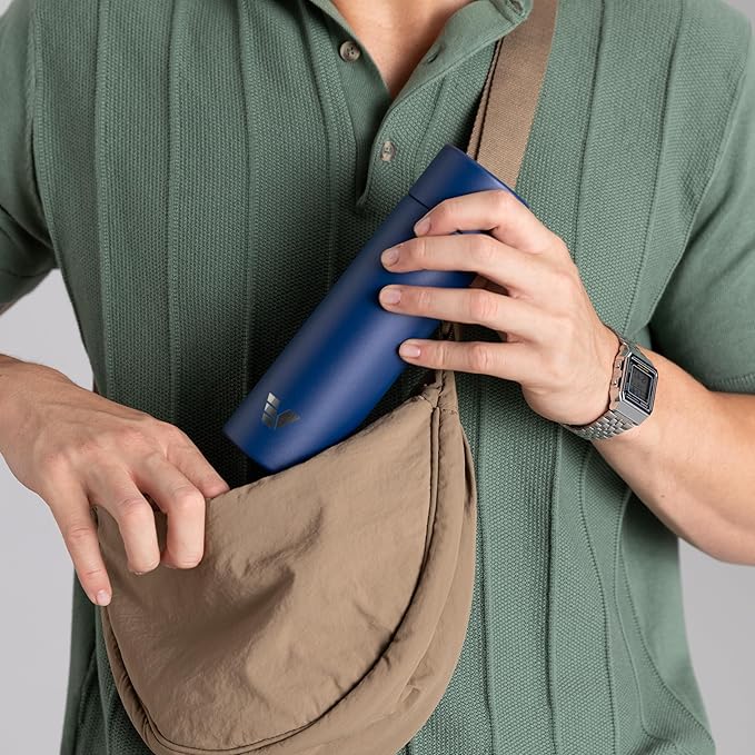 Mini Stainless Steel Water Bottle 14oz - Non-insulated | Designed for Bags | Slim, Lightweight & Stylish – Blue