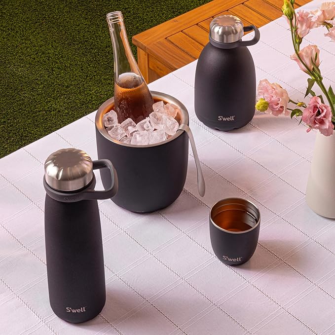 S'well Ice Bucket with Tongs, 68 oz, Onyx