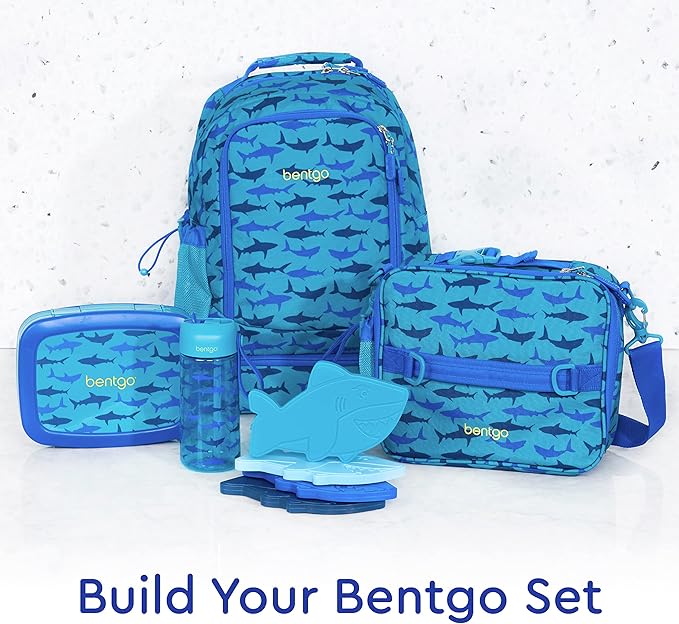 Bentgo Kids Water Bottle - Leak-Proof, Durable Tritan™, BPA-Free 15 oz. Cup for Kids/Toddlers Ages 3+ - Flip-Up Straw & Dishwasher Safe for School, Sports, Daycare & Camp (Sharks)