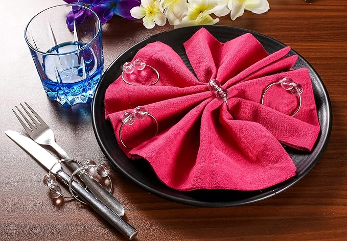 Cotton Napkins,Cloth Napkins,Dinner Napkins Cloth,Dinner Napkins,Cloth Napkins Set of 12 Cotton,Napkins Cloth,Cloth Napkins cotton,Cotton Dinner Napkins,Machine Washable Napkin 18x18 Magenta