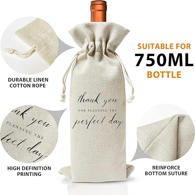 Wedding Gifts Wine Bag (1pc) - Pairs well with getting married, Engagement Gift for Couples, Gift for her, Engagement Wine Bag - Mr and Mrs Wedding Gift - Bride and Groom - Bridesmaid Gift- HiMo245