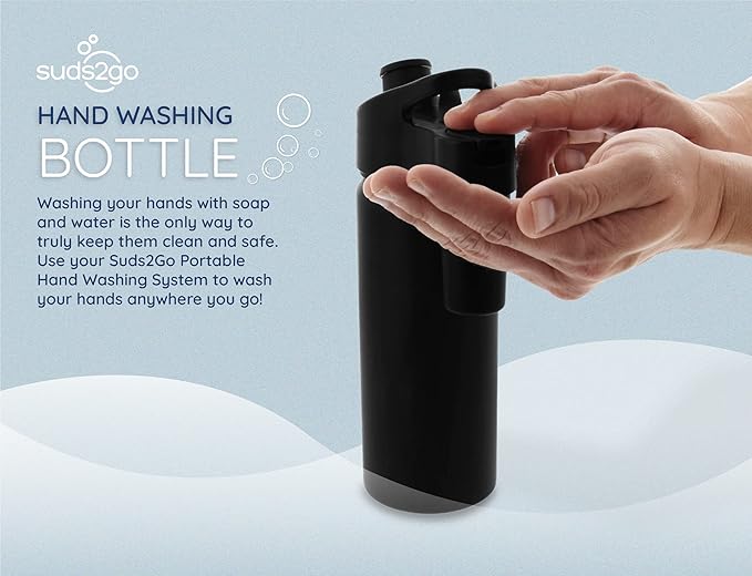 Portable Stainless Steel Water Bottle and Hand Wash System (20oz) - Double Walled and Vacuum Sealed with Leakproof Lid- Lightweight Design for Camping, Sports and Travel