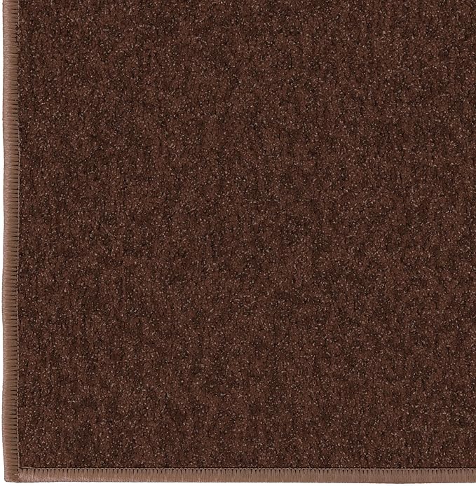 Machine Washable Modern Solid Design Non-Slip Rubberback 2x5 Traditional Runner Rug for Hallway, Kitchen, Bedroom, Entryway, 20" x 59", Brown