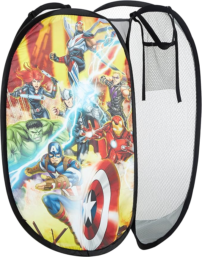 Idea Nuova Marvel Avengers Pop Up Storage and Laundry Hamper, 21" H x 13.5" W X 13.5" L,NN240584