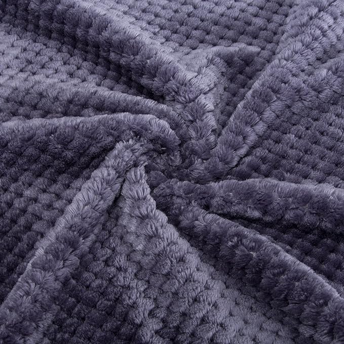 Fuzzy Blanket or Fluffy Blanket for Baby, Soft Warm Cozy Coral Fleece Toddler, Infant or Newborn Receiving Blanket for Crib, Stroller, Travel, Decorative(28Wx40L, Grape Purple)