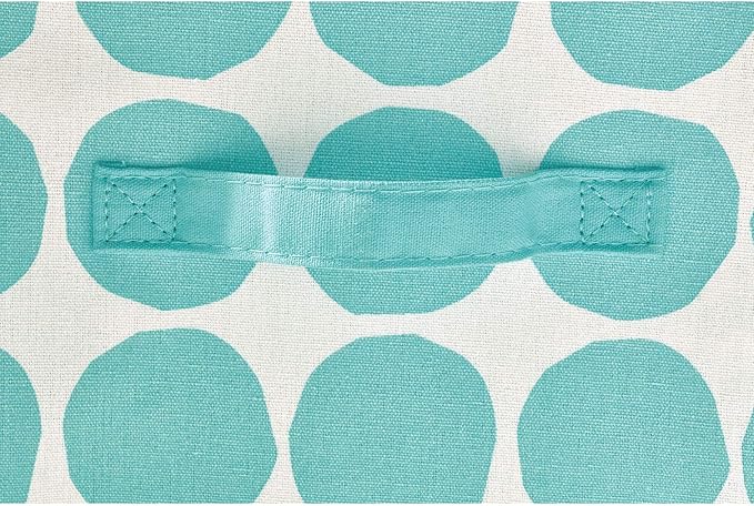 iDesign Dot Fabric Storage Bin, Angled Medium Basket Container with Dual Side Handles for Closet, Bedroom, Toys, Nursery - Teal