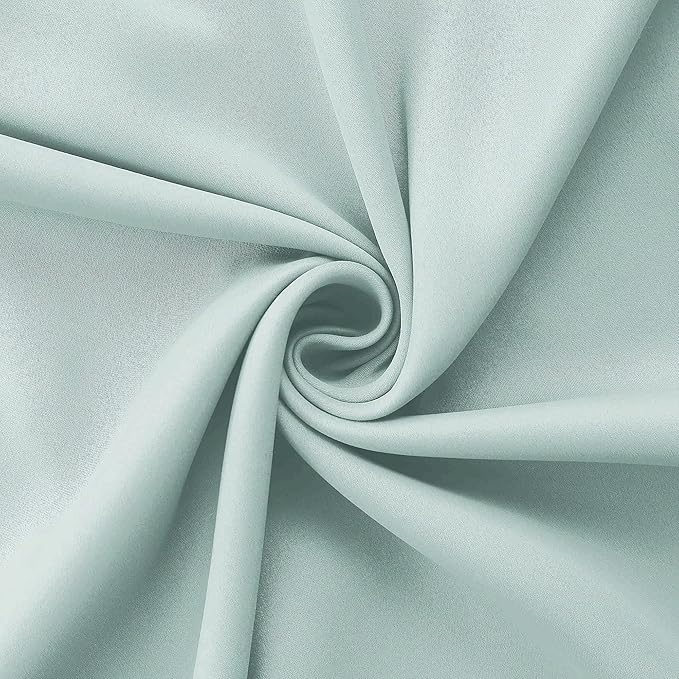 Mrs.Naturall Seafoam Green Curtains for Bathroom Window,Blackout Short Curtains for Bedroom Kitchen,45 Inch Length,Mint Green/Aqua