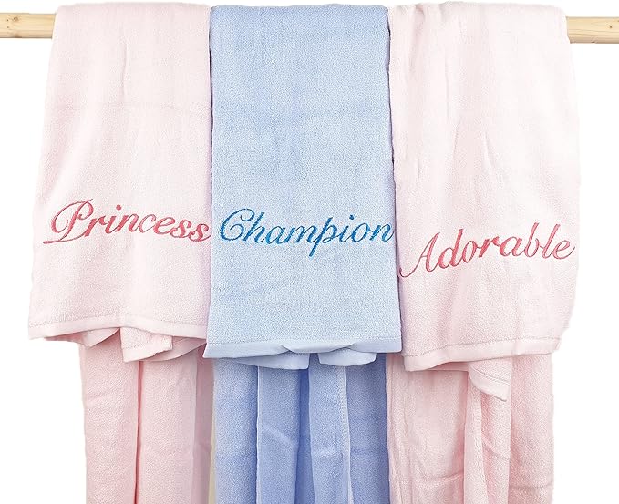 Ultra Soft and Plush Embroidered Kids Towel Made Bamboo Viscose (Box Pack) - Highly Absorbent 48 * 24 in with a Tight 500 GSM Weave (SLTW-288AP)