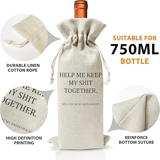 Wedding Gifts Wine Bag (1pc) - Pairs well with getting married, Engagement Gift for Couples, Gift for her, Engagement Wine Bag - Mr and Mrs Wedding Gift - Bride and Groom - Bridesmaid Gift- HiMo231