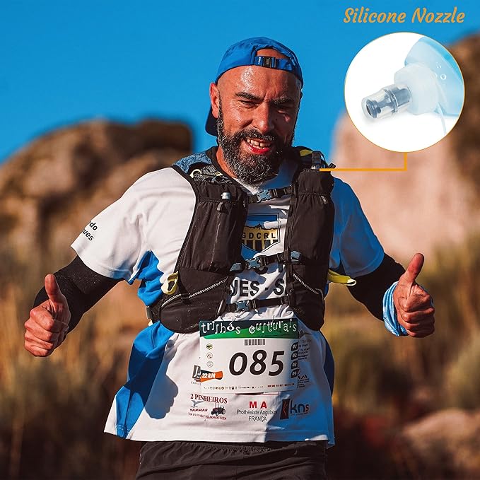 J.CARP 150ml Soft Flask Running Water Bottles, TPU Foldable Running Hydration Flask for Hydration Pack Cycling Hiking Climbing Outdoors Motorbike