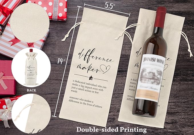 Thank You Gifts for Colleagues,Friends,Employee,Bosses,Gift for Encouragement,Appreciation Gifts,Boss Day Decorations,Boss Day Gifts,Reusable Wine Bags With Drawstring,L19
