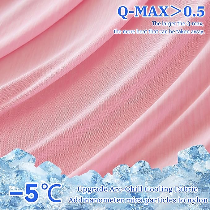 Cooling Pillow Cases for Hot Sleepers - Double Side Arc-Chill Q-Max>0.5 Cooling Fiber Cool Pillow Cases 2 Pack - Breathable Soft Cold Pillow Cases with Hidden Zipper (Pink, 20" x 36")