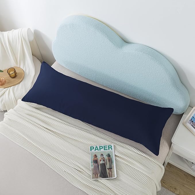 Ubauba Memory Foam Body Pillow with Cover, Full Large Body Pillows Insert for Adults with Envelope Closure Pillowcase, Firm & Fluffy Long Bed Pillows for Sleeping (20x54 inch, Navy)