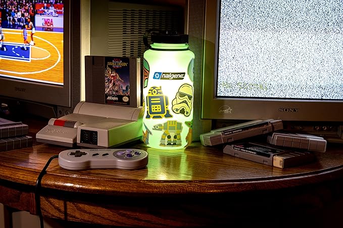 Nalgene Sustain Tritan BPA-Free Water Bottle Made with Material Derived from 50% Plastic Waste, 32 OZ, Wide Mouth, Glow Green