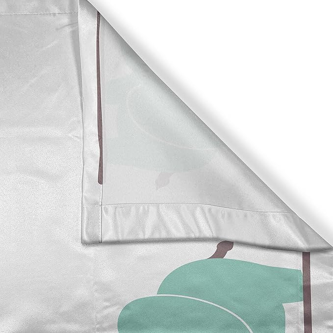 Ambesonne Nursery Kitchen Curtains, Family Love Theme Elephants Mother's Day Theme Baby Children, Window Drapes 2 Panel Set for Kitchen Cafe Decor, 55" x 39", Seafoam Pink