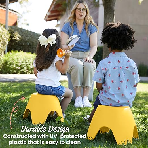 ECR4Kids Ayana Stool Set, Flexible Seating, Yellow, 4-Pack