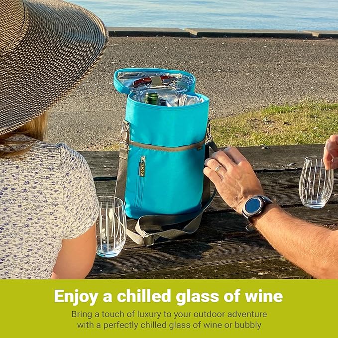 meori 2-Bottle Insulated Wine Tote | Azure Blue Solid