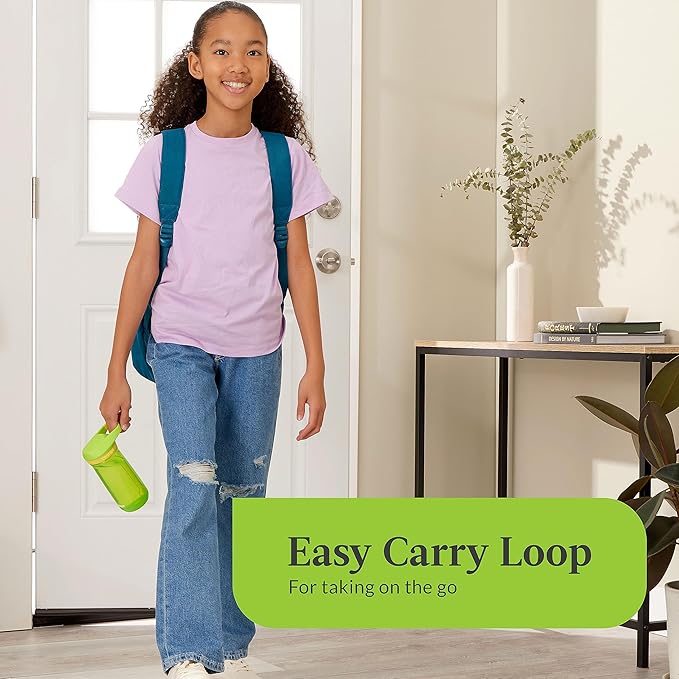 Contigo Kids’ Micah Water Bottle with Leak-Proof Lid, 20oz, Lime/Pineapple