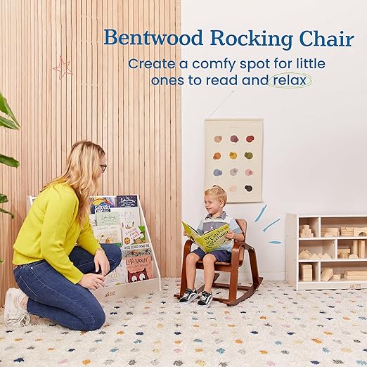 ECR4Kids Bentwood Rocking Chair, Kids Furniture, Dark Walnut