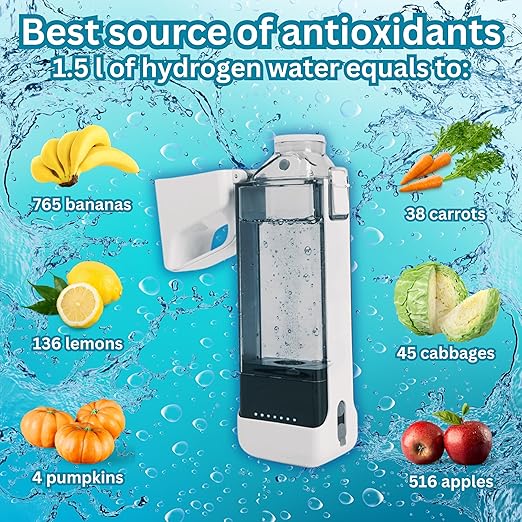 Joroki Home & Care Hydrogen Water Bottle Portable Rechargeable Hydrogen Generator (White)