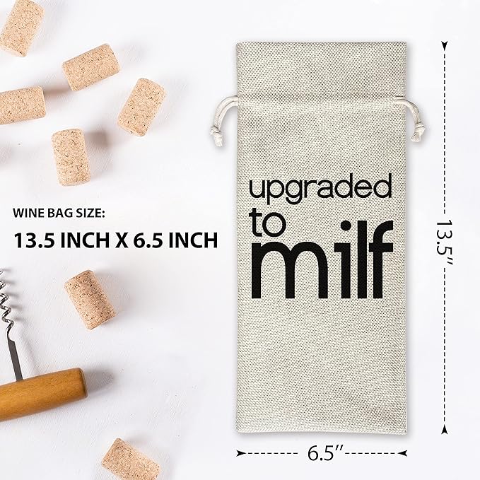 Pregnancy Announcement Wine Gift Bags - New Mom Gift Wine Bags - Cover Bag For Having New Baby - Grandparents - New Parents - Baby shower Party Supplies Favors - Mother's Day Gift - Burlap - HiMo213