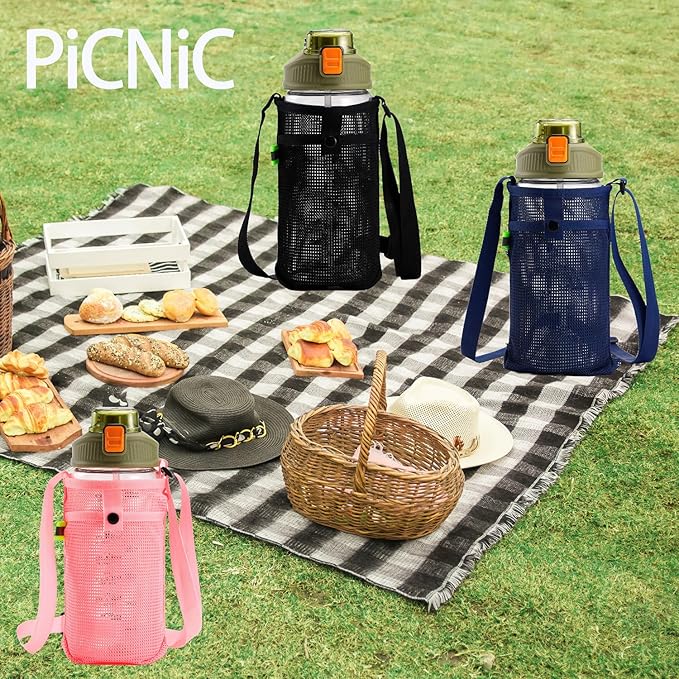 Water Bottle Holder with Strap & Phone Pocket, for 36oz Bottle (Bottle Excluded), Bottle Bag for Sports Gym Walking Hiking Picnic