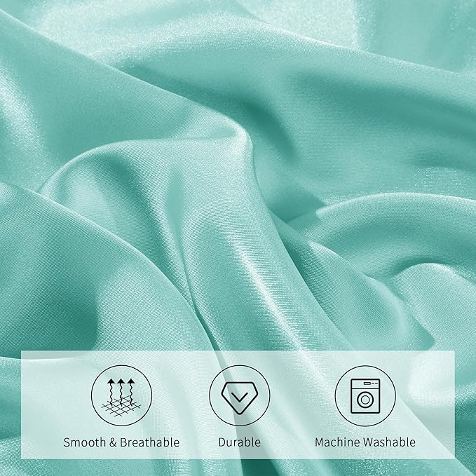 HOMBYS Satin Pillow Case for Contoured Support Pillow (DO NOT Include Pillow) -Zippered Pillow Cover for Neck Pillow for Cervical 1 Pack-Silky, Smooth and Breathable, Standard