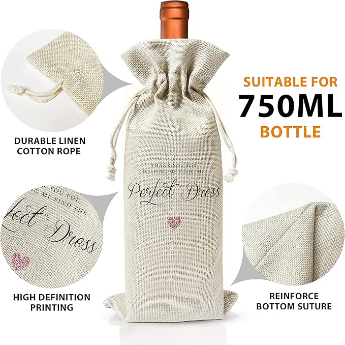 Wedding Gifts Wine Bag (1pc) - Pairs well with getting married, Engagement Gift for Couples, Gift for her, Engagement Wine Bag - Mr and Mrs Wedding Gift - Bride and Groom - Bridesmaid Gift- HiMo251