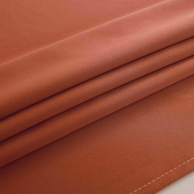Mrs.Naturall Orange Curtains 72 Inch Length for Living Room 2 Panels Set Blackout Drapes for Bedroom 42x72 Inches Long