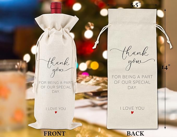 Grateful Wine Bag,Thank You Friend for the Gift,Party Thank You Favor,Family Holiday Gifts,Thank You Gifts for Colleagues,Employee,Family,Women,Social Workers,Bosses,1 Drawstring Gift Wine Bag,Q30