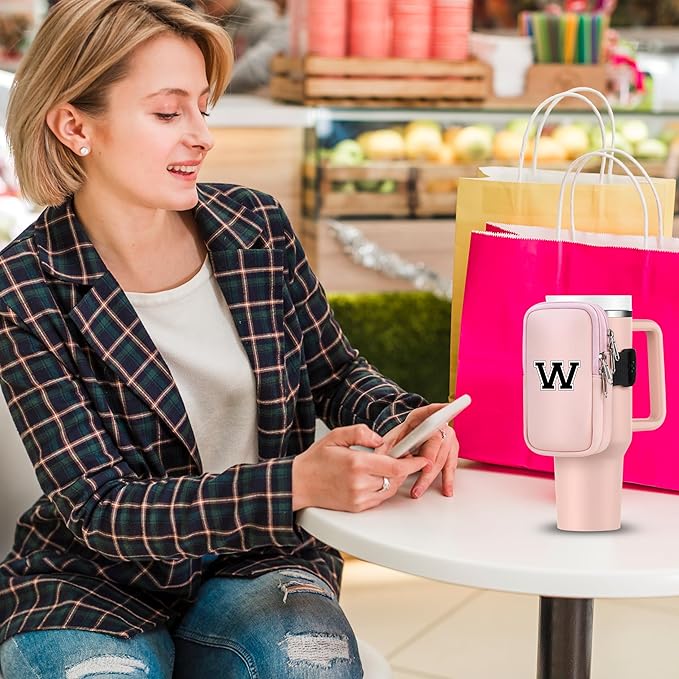 Mini Water Bottle Pouch for Stanley-Tumbler pouch with Zipper Pocket, Stanley pouch, Insulated Mug pouch, Tumbler carry holder pouch, Travel mug pouch | Waterproof