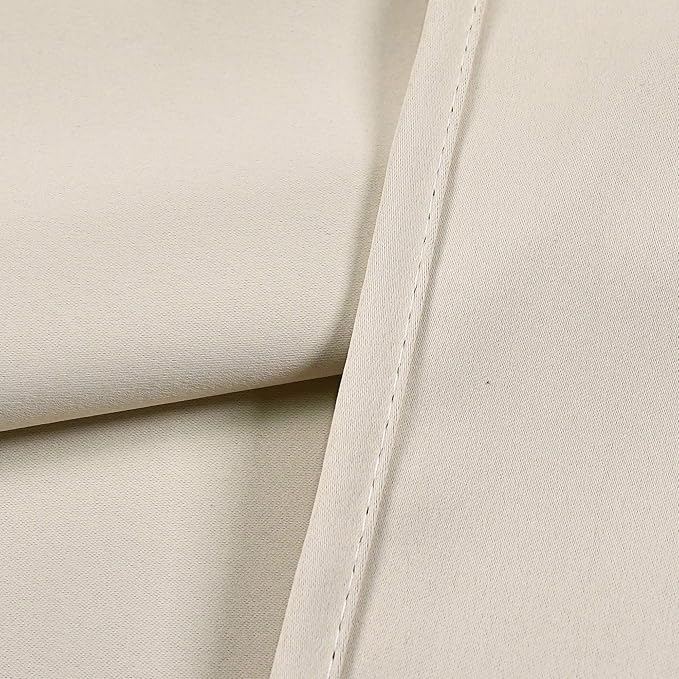 Light Beige Grommet Valance for Kitchen Blackout Curtain Cream Ivory Valance for Living Room Short Straight Drape Valance for Bedroom Kids Room 70 Inch Wide by 18 Inch Long 1 Panel