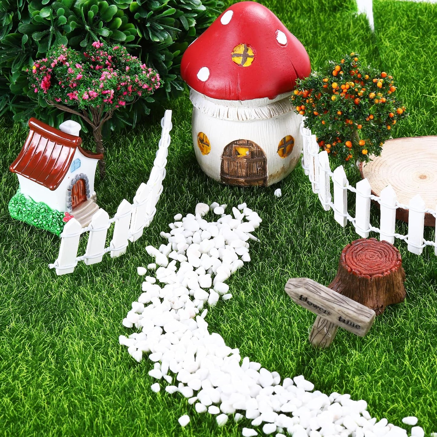 Elcoho 10 Pieces Fake Grass for Crafts Fairy Garden 6 x 6 Inches Artificial Garden Grass for Miniature Ornament Dollhouse DIY Decoration