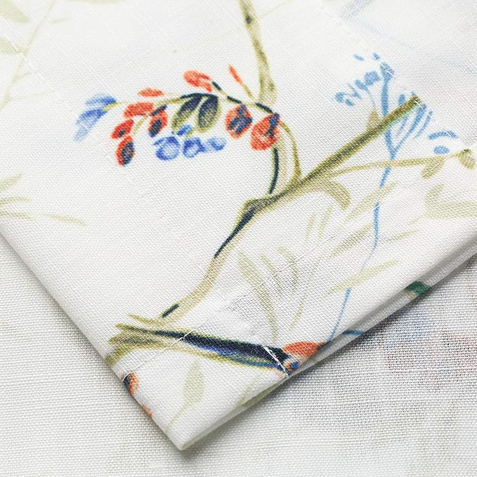 Leeva Balloon Shade Curtains Valances for Kid's Room, Birds Print Semi Blackout Small Drapes Adjustable Curtains for Cafe Studio, 42x63 in, One Panel, Blue