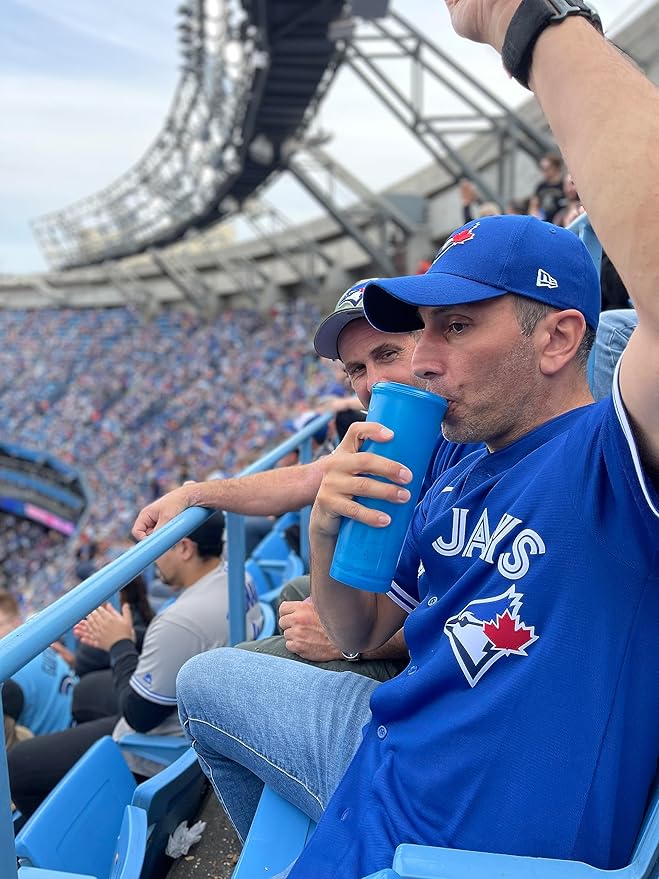 The LoudCup 20 oz Tumbler + Integrated Stadium Horn (Rooster Red) - Reusable Water Bottle for Sports Fans - Worlds Loudest Cup for Noisy Fans on Game Day & Tailgating