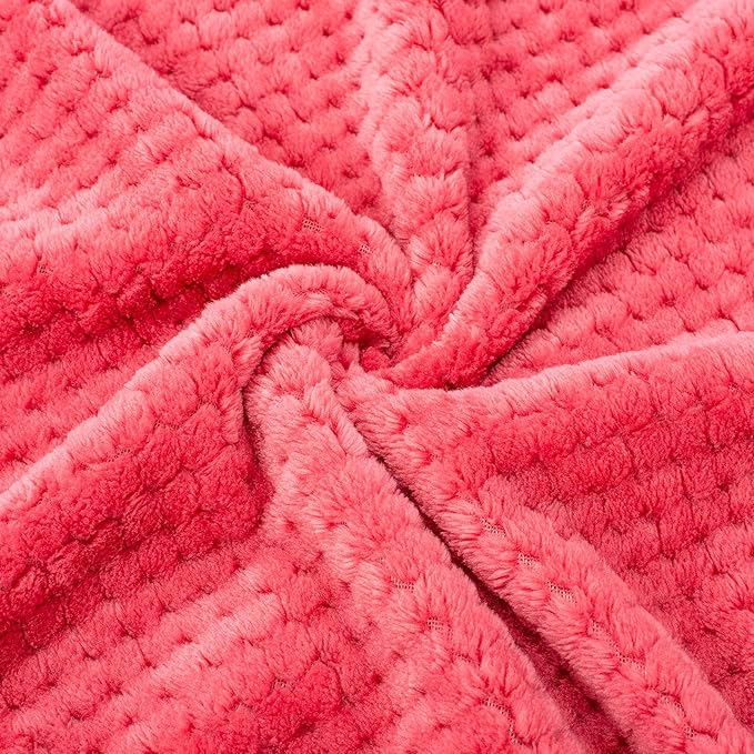 Fuzzy Blanket or Fluffy Blanket for Baby Girl or boy, Soft Warm Cozy Coral Fleece Toddler, Infant or Newborn Receiving Blanket for Crib, Stroller, Travel, Decorative (40Wx60L, M-Raspberry)