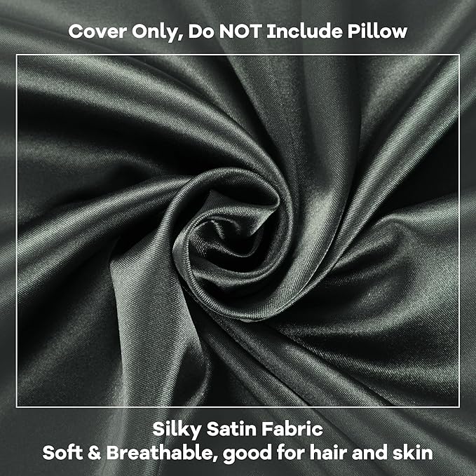 HOMBYS Satin Bed Wedge Pillow Cover Silky & Smooth Wedge Pillowcase 1 Pack 24x24x12, Soft & Breathable, Removable & Machine Washable-Zipper Design (Pillow Not Include)