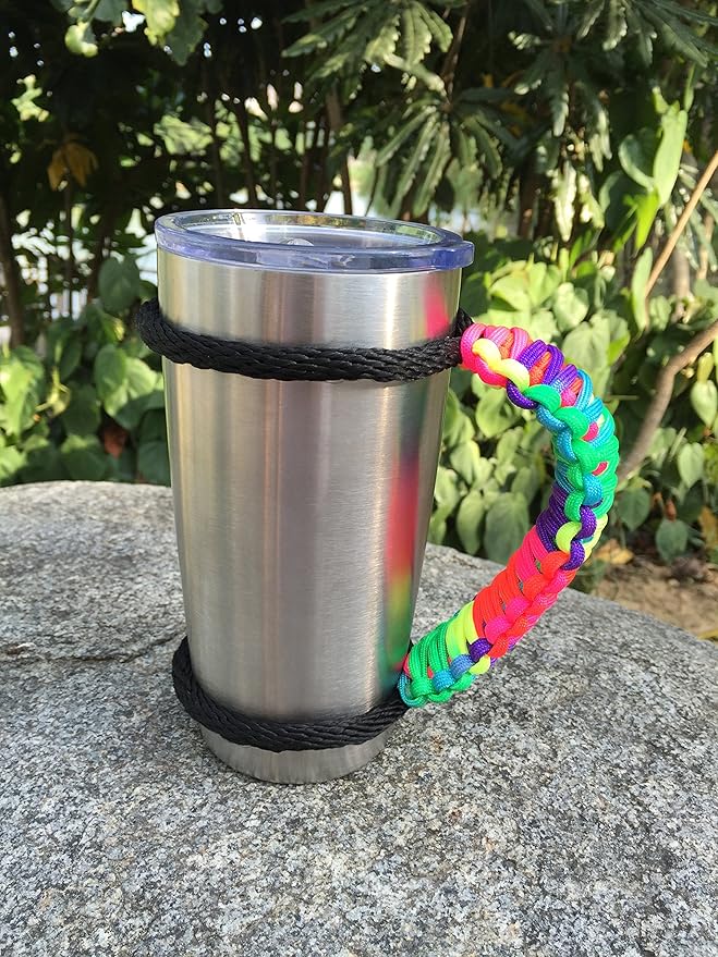 Handmade Paracord Handle for Yeti/Rtic/Ozark Trail Rambler 20 Oz Tumbler. Colorful