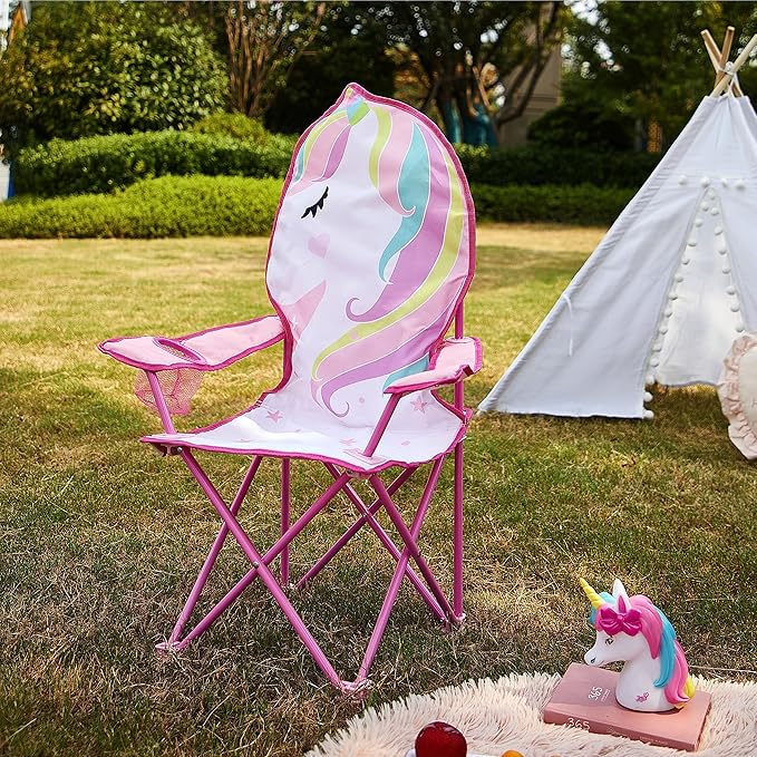 Heritage Kids Children's Figural Camp Chair, Unicorn