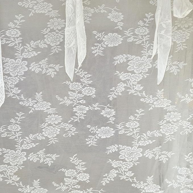 Mengersi Canopy Bed Curtains with Tie Backs,Bed Canopy Curtains Bed Drapes Sheer Curtains for Bedroom Decor（King,White