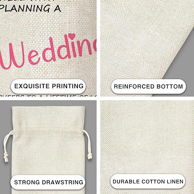 Wedding Gift Wine Bag,Gift For Couple,Bridal Showr,Cotton linen Drawstring Wine Bag(1 Pcs) - WB011