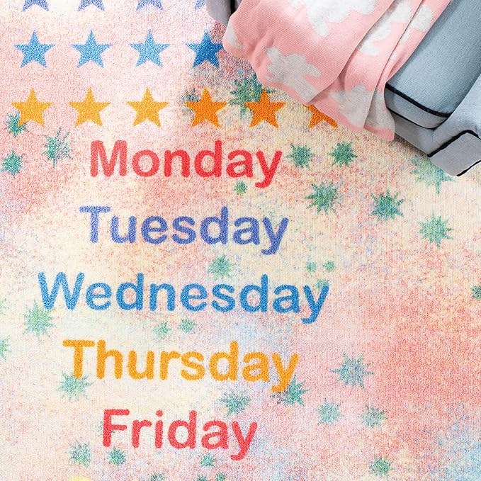 SAFAVIEH Kids Playhouse Collection Accent Rug - 3'3" x 5'3", Blue & Orange, Non-Shedding Machine Washable & Slip Resistant Ideal for High Traffic Areas for Boys & Girls in Playroom (KPH251M)