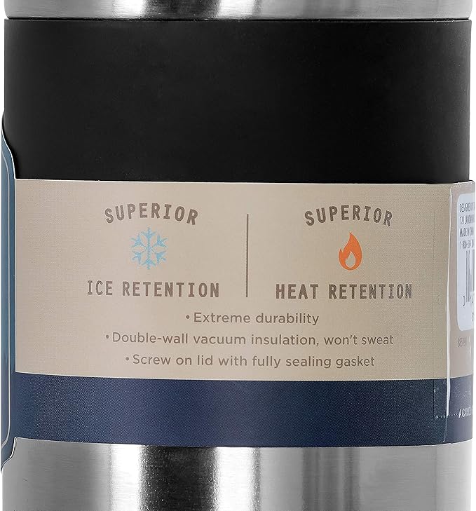 Camco 51986 24 oz Currituck SS Bottle (24oz, Wide Mouth, Stainless Steel)